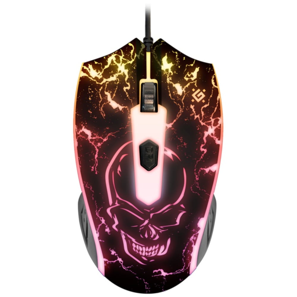 Мышь проводная Defender Overmatch GM-069 черный, 2400 dpi, USB, кнопки - 4