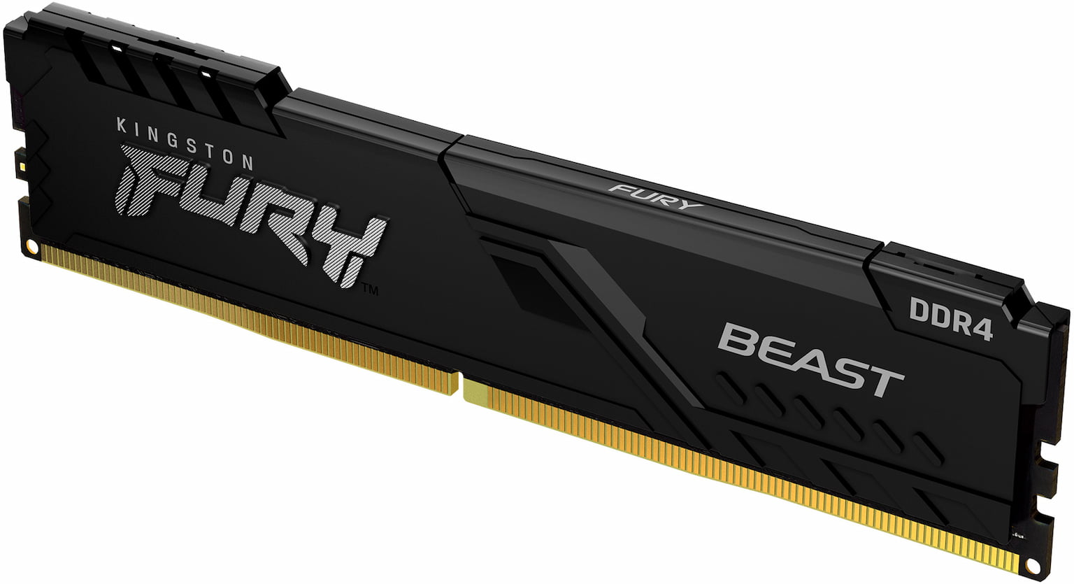 Оперативная память Kingston Fury Beast, DDR4, 16GB (1x16GB), 3600MHz, CL18, DIMM, с радиатором, черный