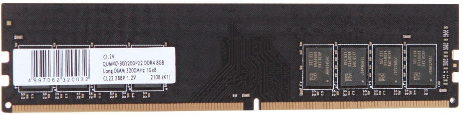 Оперативная память Qumo, DDR4, 8GB (1x8GB), 3200MHz, CL22, DIMM