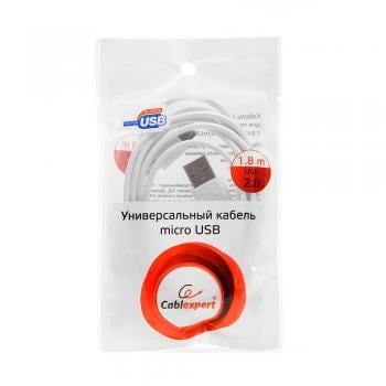 Кабель USB2.0 Pro Cablexpert CC-mUSB2-AMBM-6, AM/microBM 5P, 1.8м, экран, черный, пакет