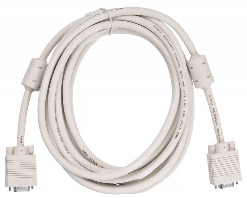 Кабель VGA Buro CAB016S-5M VGA HD15 (m)/VGA HD15 (m) 5м феррит.кольца