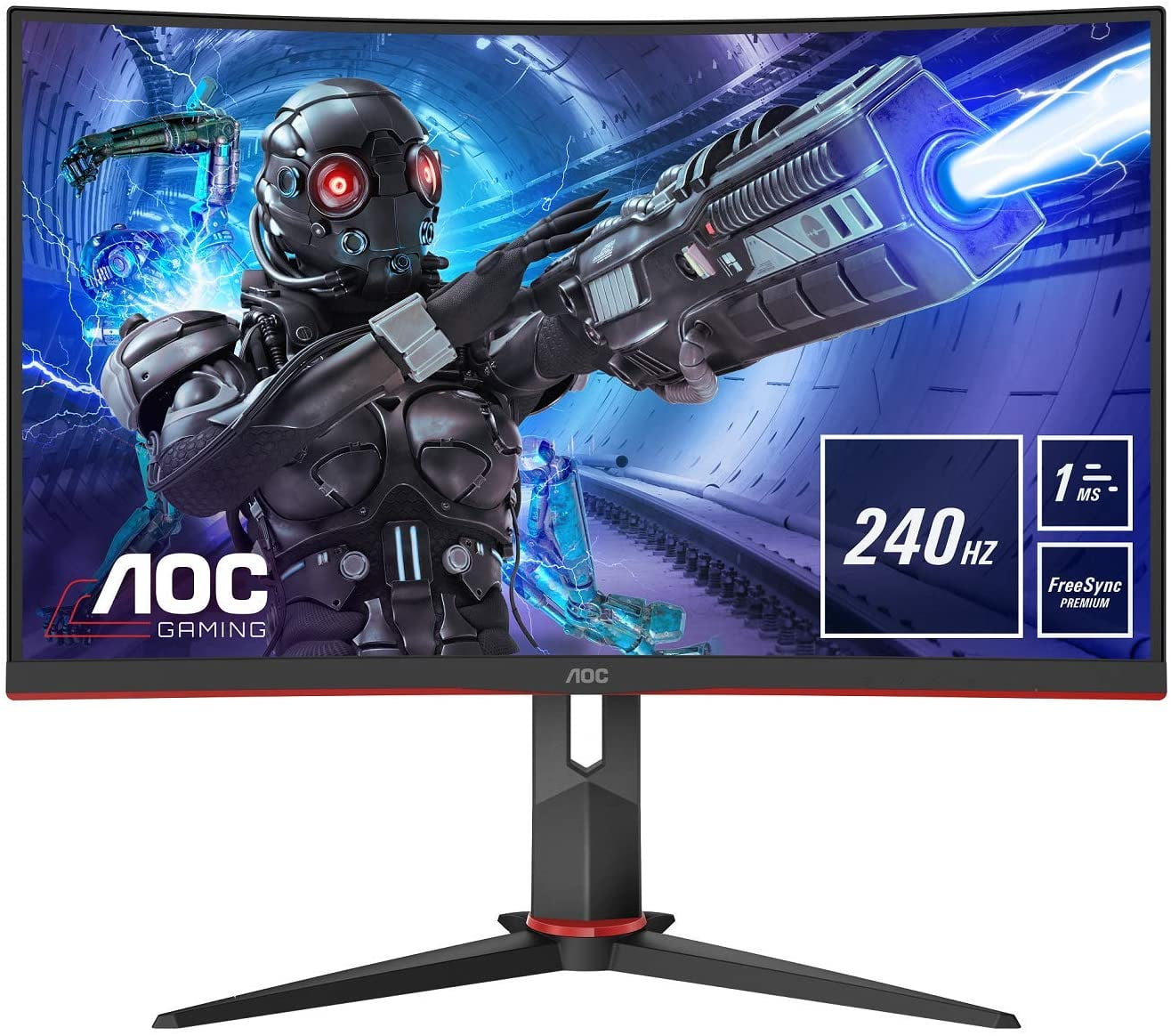 Монитор 31.5" AOC C32G2ZE/BK VA 1920x1080, 240 Гц, 4 мс, 16:9, 300 кд/м2, 2xHDMI, 1xDP, изогнутый, черный