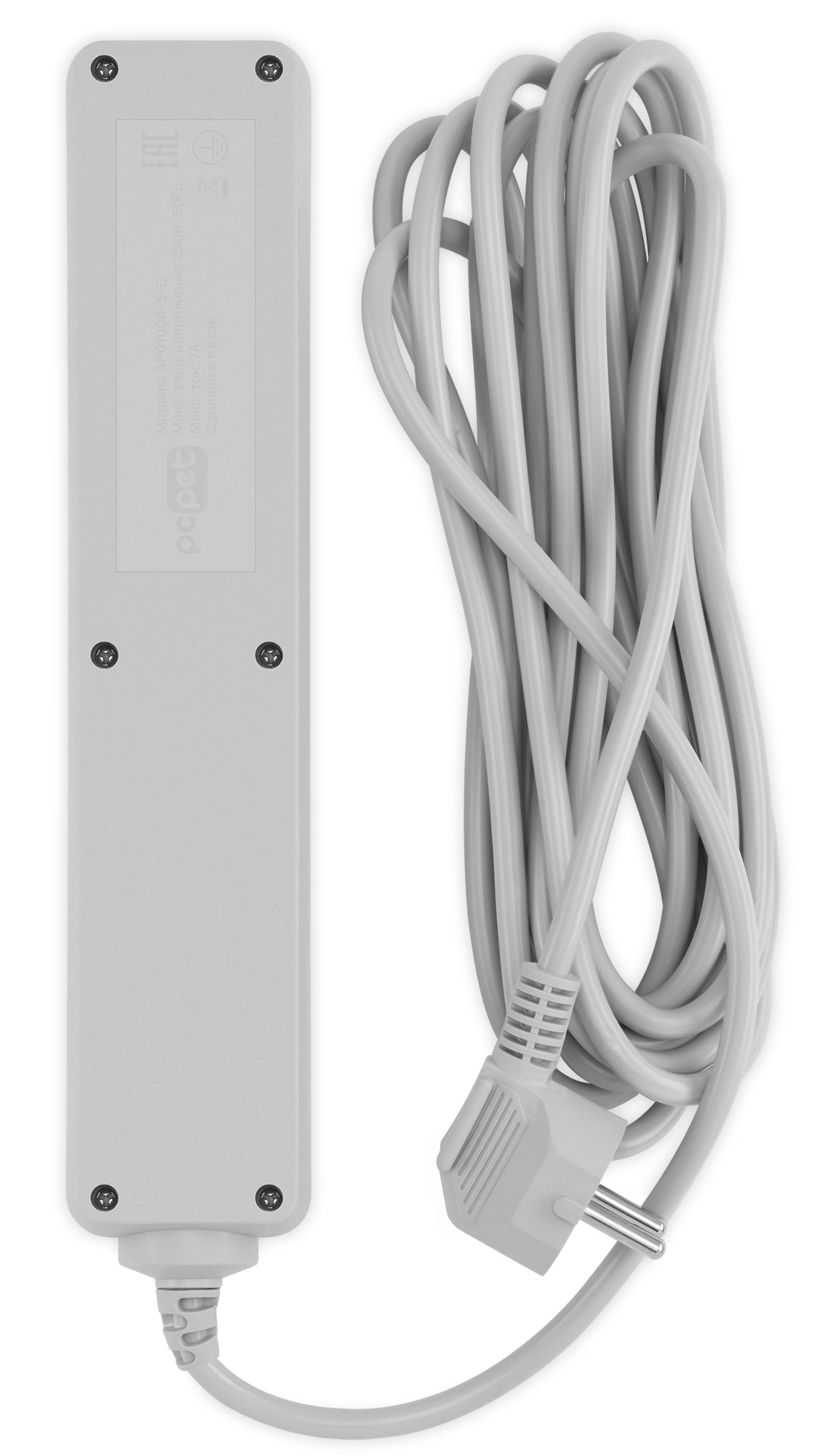 Сетевой фильтр PC Pet AP01006-5-GR 5 м, 5 розеток, серый