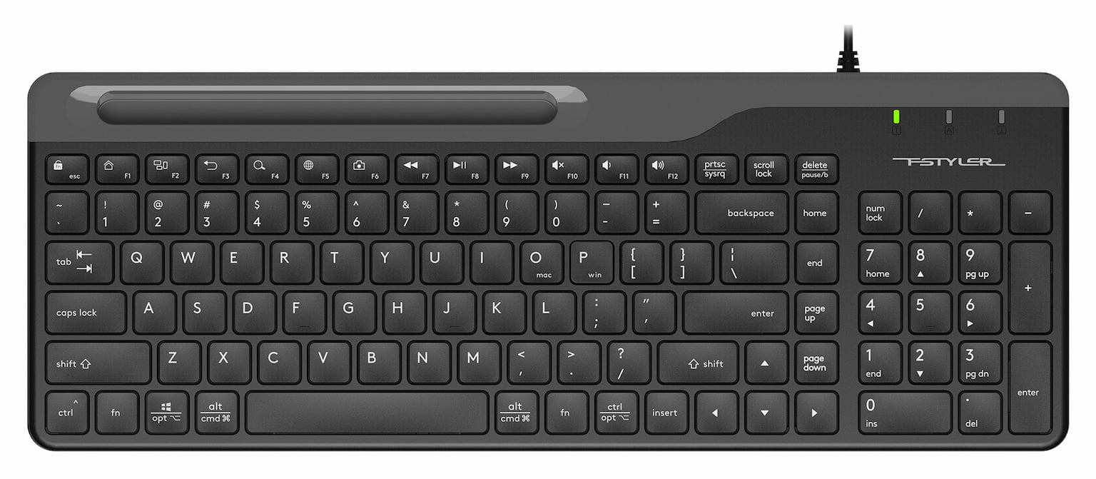 Клавиатура проводная A4Tech Fstyler FK25, USB, черный/серый