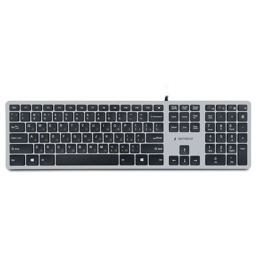 Клавиатура проводная Gembird KB-8420, USB, серый