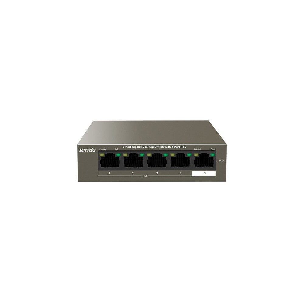 Коммутатор Tenda TEG1105P-4-63W, 4×1 Гбит/с PoE + 1×1 Гбит/с Uplink, неуправляемый