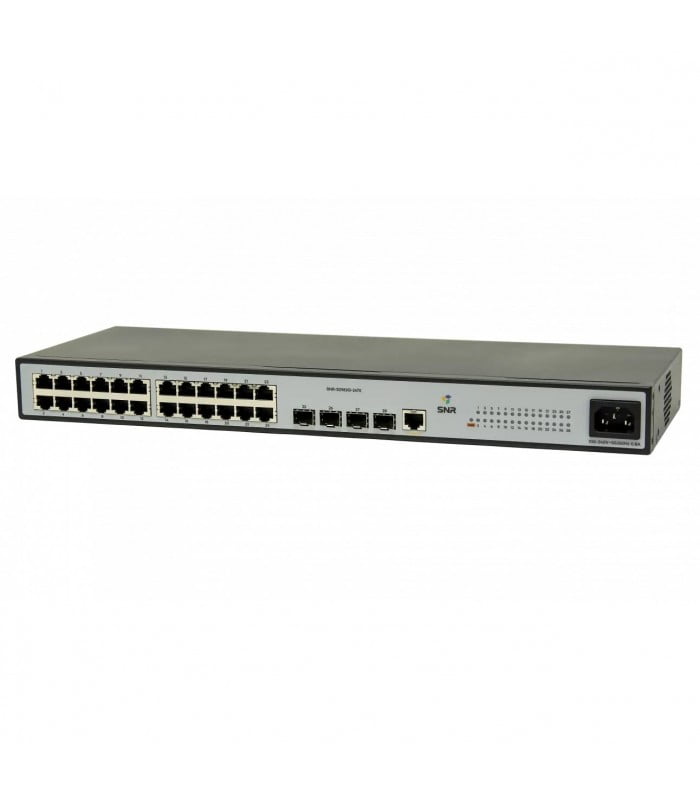 Коммутатор SNR SNR-S2982G-24TE, 24×1 Гбит/с + 4×1 Гбит/с SFP, управляемый