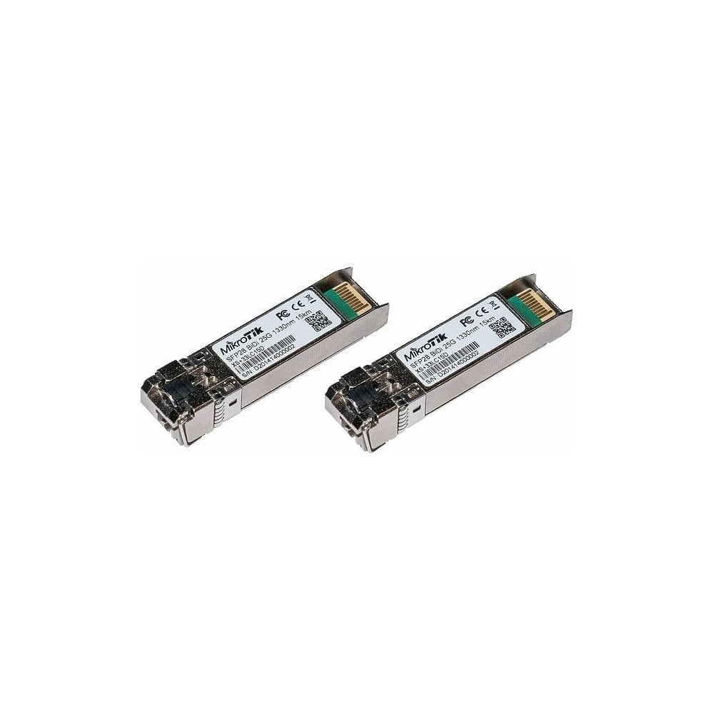 Комплект из двух SFP+ модулей Mikrotik XS+2733LC15D SFP/SFP+/SFP28 modules 1/10/25G 15km 1270nm + 1330nm