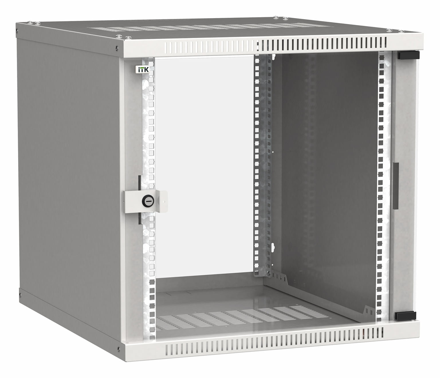 Шкаф LINEA WE 9U 600x600 мм дверь стекло серый ITK