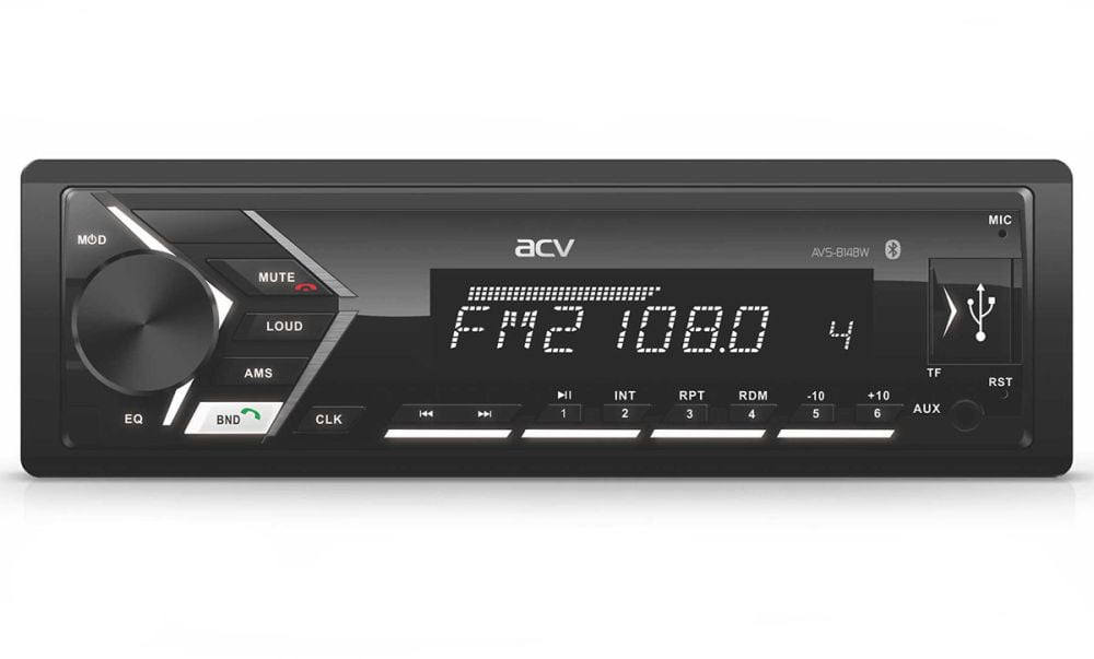 Автомагнитола ACV AVS-814BW, 1 DIN, Bluetooth, USB Type-A, AUX