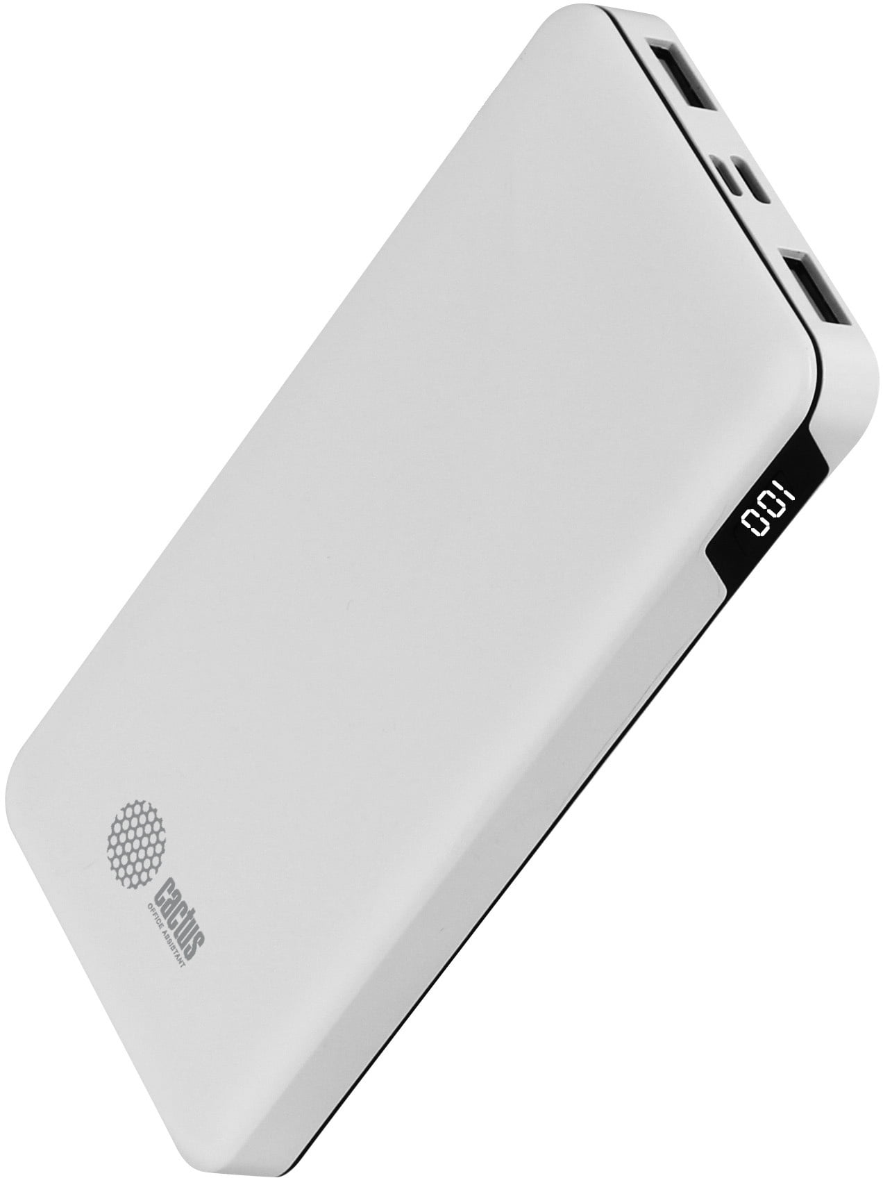 Портативный аккумулятор Cactus CS-PBFSKT-10000 10000mAh 2.1A 2xUSB белый