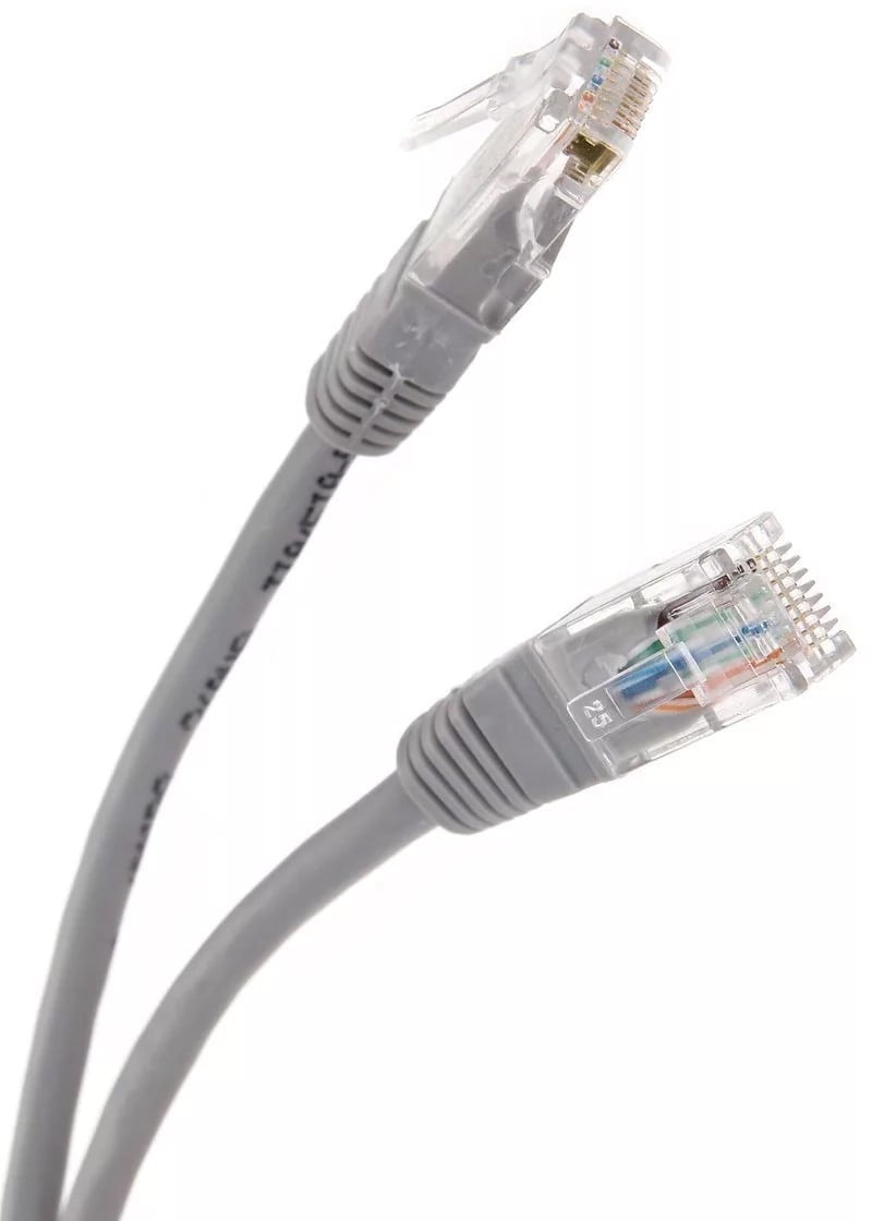Патч-корд 20м "Telecom" UTP кат.5е RJ45, литой, серый, NA102--20M