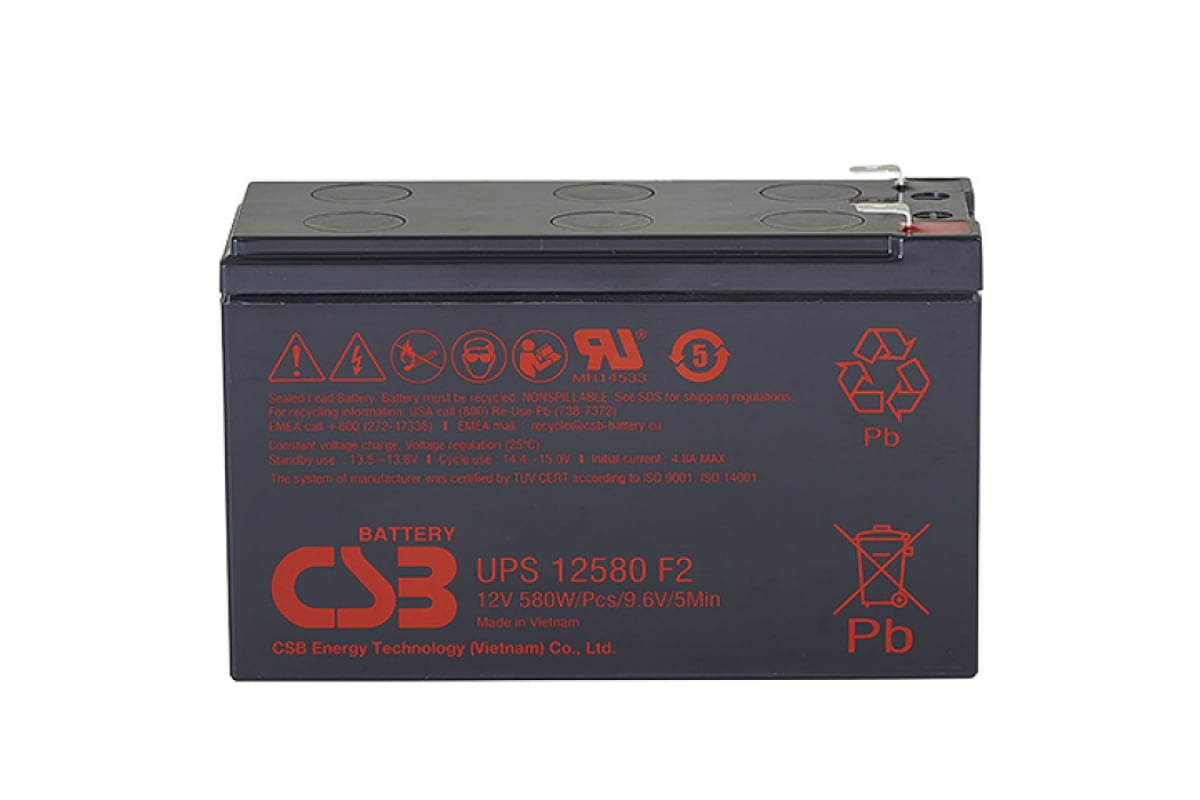 Батарея для ИБП CSB 12V 10,5Ah UPS12580 клеммы F2