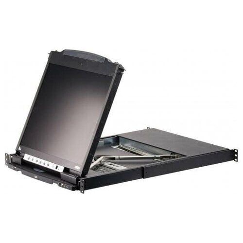 Переключатель KVM Консоль управления 16-портовый LCD 19"(1280x1024), лат./рус. клав., 16-портовый KVM-переключатель, +1 remote user(SPHD18(Male)),2хUSB(Тип а Female), KVM-порты: SPHD15(Female), каскадирование. 16P Dual RAIL LCD KVMP SWITCH 19INCH