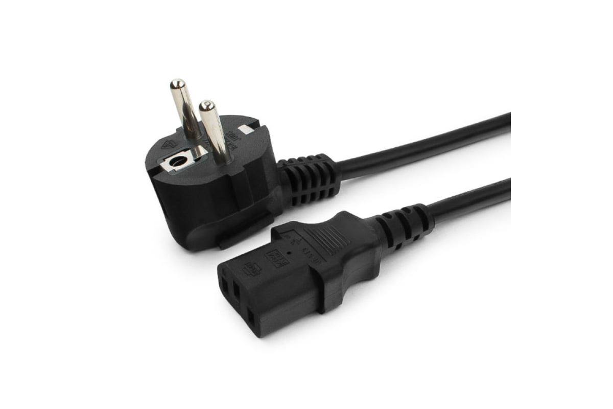 Кабель питания Cablexpert PC-186-1-5M, 5м, Schuko- C13, 3x1кв.мм, черный, с заземлением, пакет