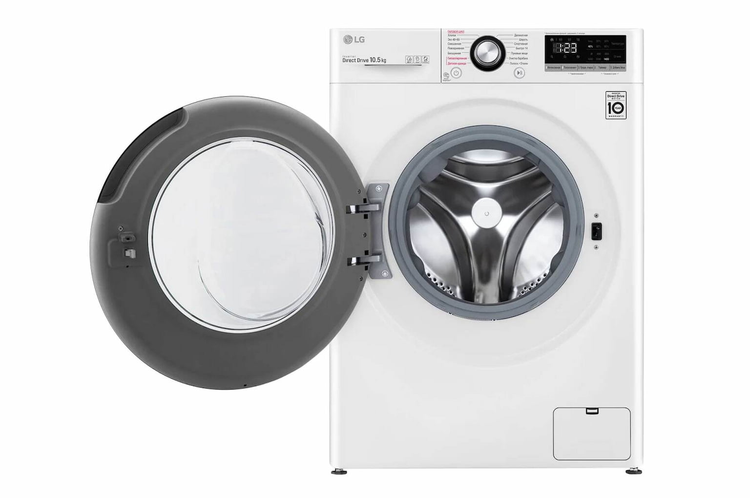 Стиральная машина LG TW4V3RS6W белый, загрузка фронтальная 10,5 кг, 1400 об/мин., класс: А