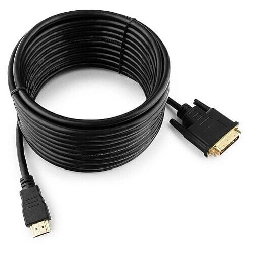 Кабель HDMI-DVI Cablexpert CC-HDMI-DVI-7.5MC, 19M/19M, single link, медь, позол.разъемы, экран, 7.5м, черный, пакет