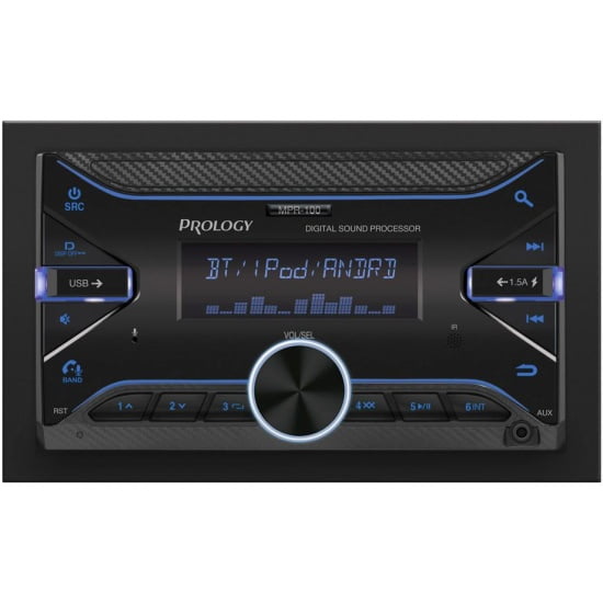 Автомагнитола Prology MPR-100, 2 DIN, Bluetooth, USB Type-A, AUX, пульт ДУ
