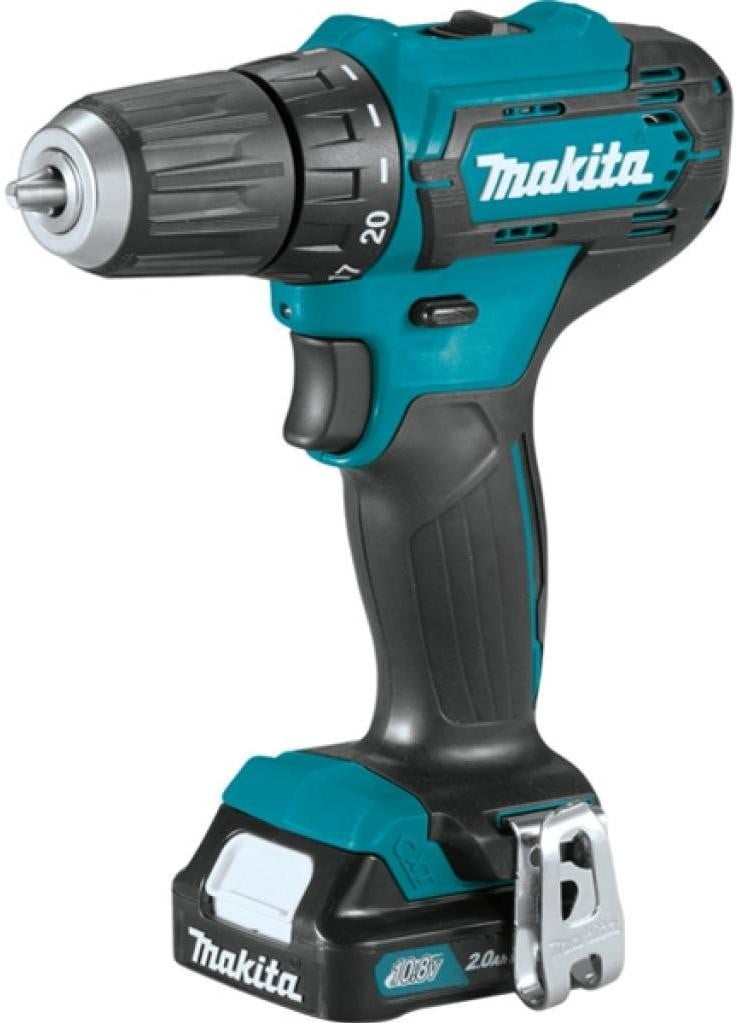 Дрель-шуруповерт Makita DF333DWAE, 12 В, 2 Ач, 30 Нм, щеточный