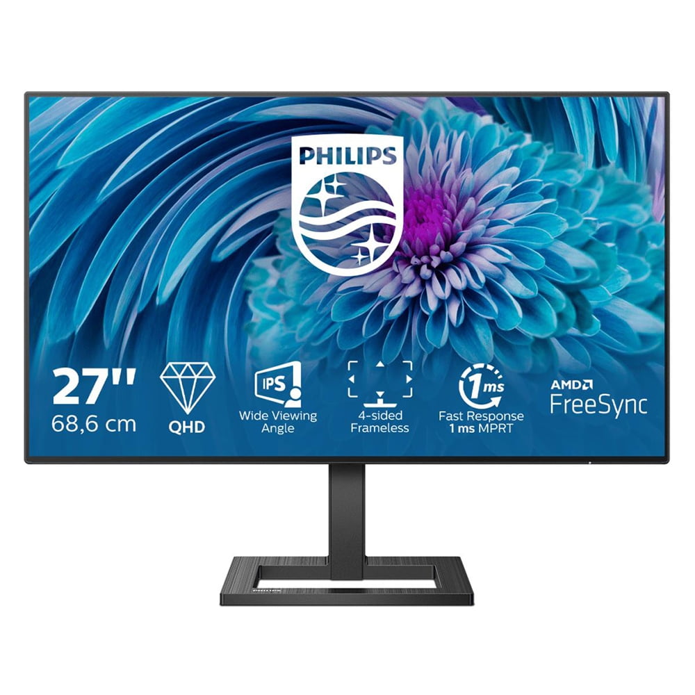 Монитор 27" Philips 275E2FAE (00/01) IPS 2560x1440, 75 Гц, 4 мс, 16:9, 350 кд/м2, 2хHDMI, 1хDP, черный