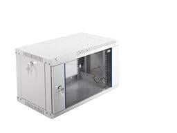 Шкаф настенный ЦМО ШРН-Э-6.350 6U 600x350 мм пер. дв. стекл несъемные бок. пан. серый