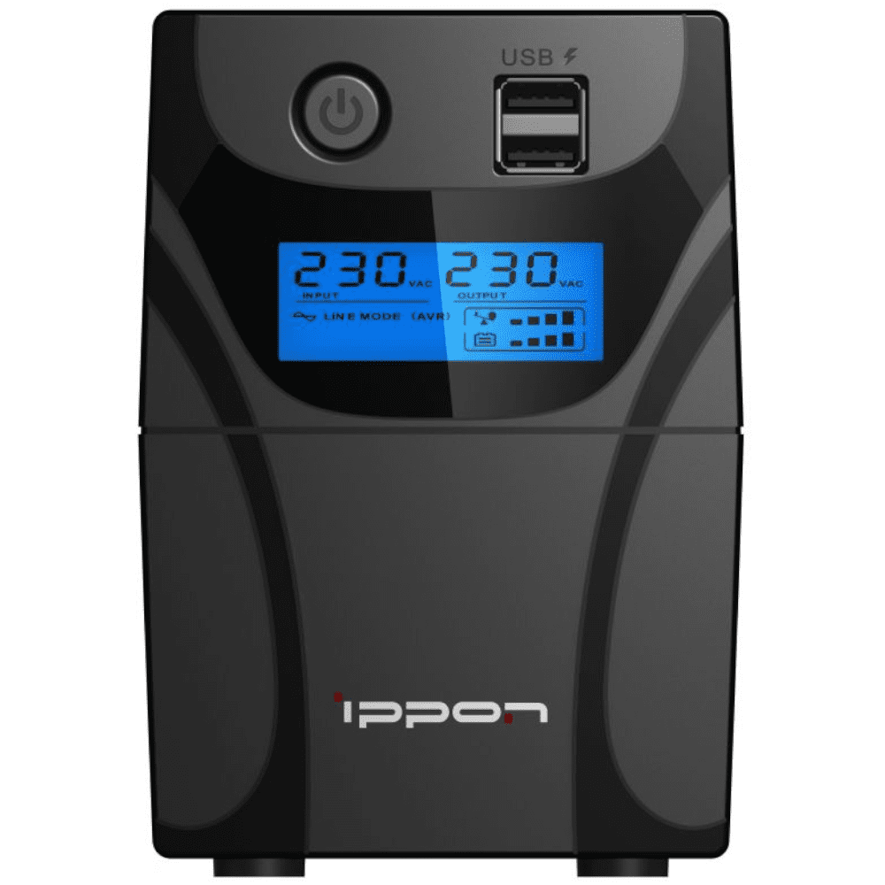 Источник бесперебойного питания Ippon Back Power Pro II 800 / 800 ВА / 480 Вт / 4 x CEE 7 (евророзетка)