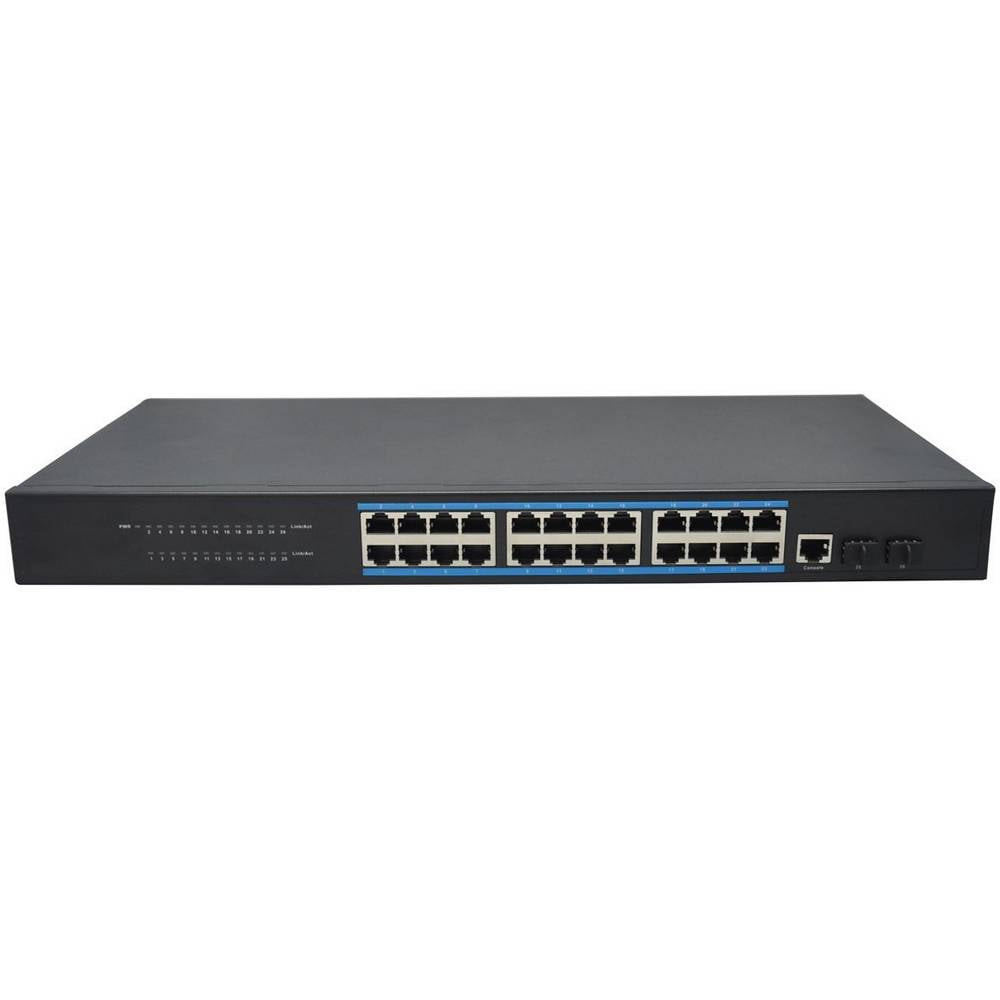 Коммутатор OSNOVO SW-72402/L2, 24×1 Гбит/с + 2×1 Гбит/с SFP, управляемый