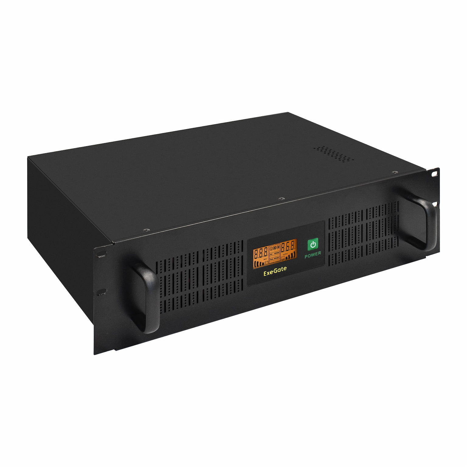 Источник бесперебойного питания ExeGate EX293056RUS ServerRM UNL-1500.LCD.AVR.2SH.4C13.RJ.USB.3U 1500VA/900W, LCD, AVR, 2*Schuko+4*C13, RJ45/11, USB, 3U, установка в стойку, черный