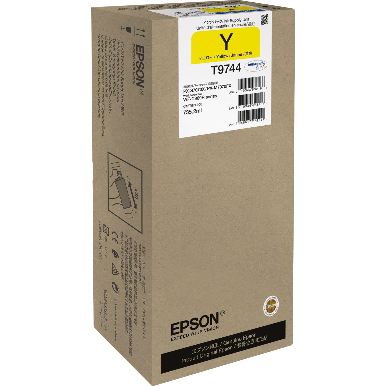 Контейнер с чернилами для WorkForce Pro WF-C869R Yellow XXL Ink