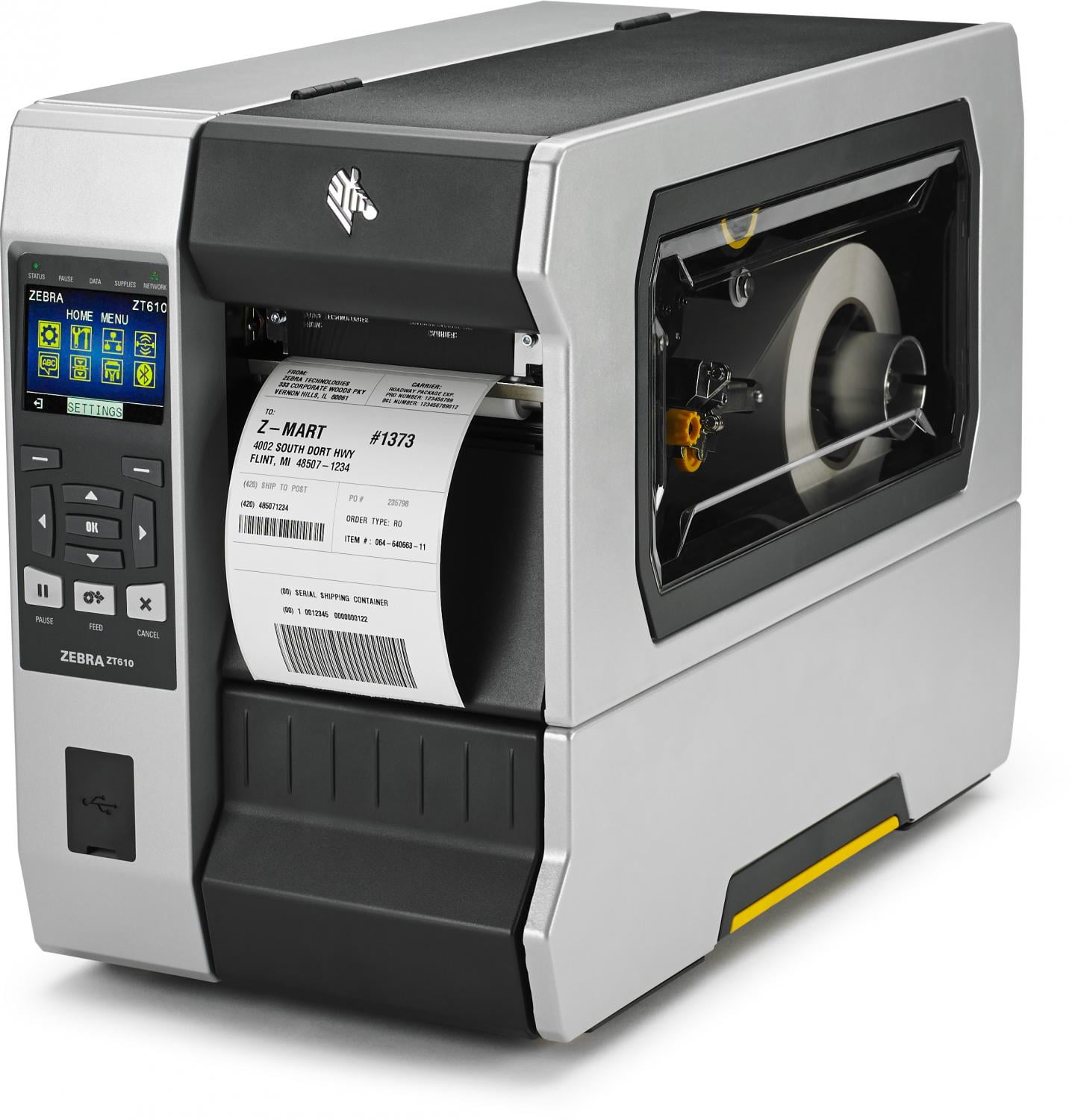 Принтер этикеток промышленный Zebra TT Printer ZT610; 4'', 203 dpi, Euro and UK cord, Serial, USB, Gigabit Ethernet, Bluetooth 4.0, USB Host, Tear, Color, ZPL