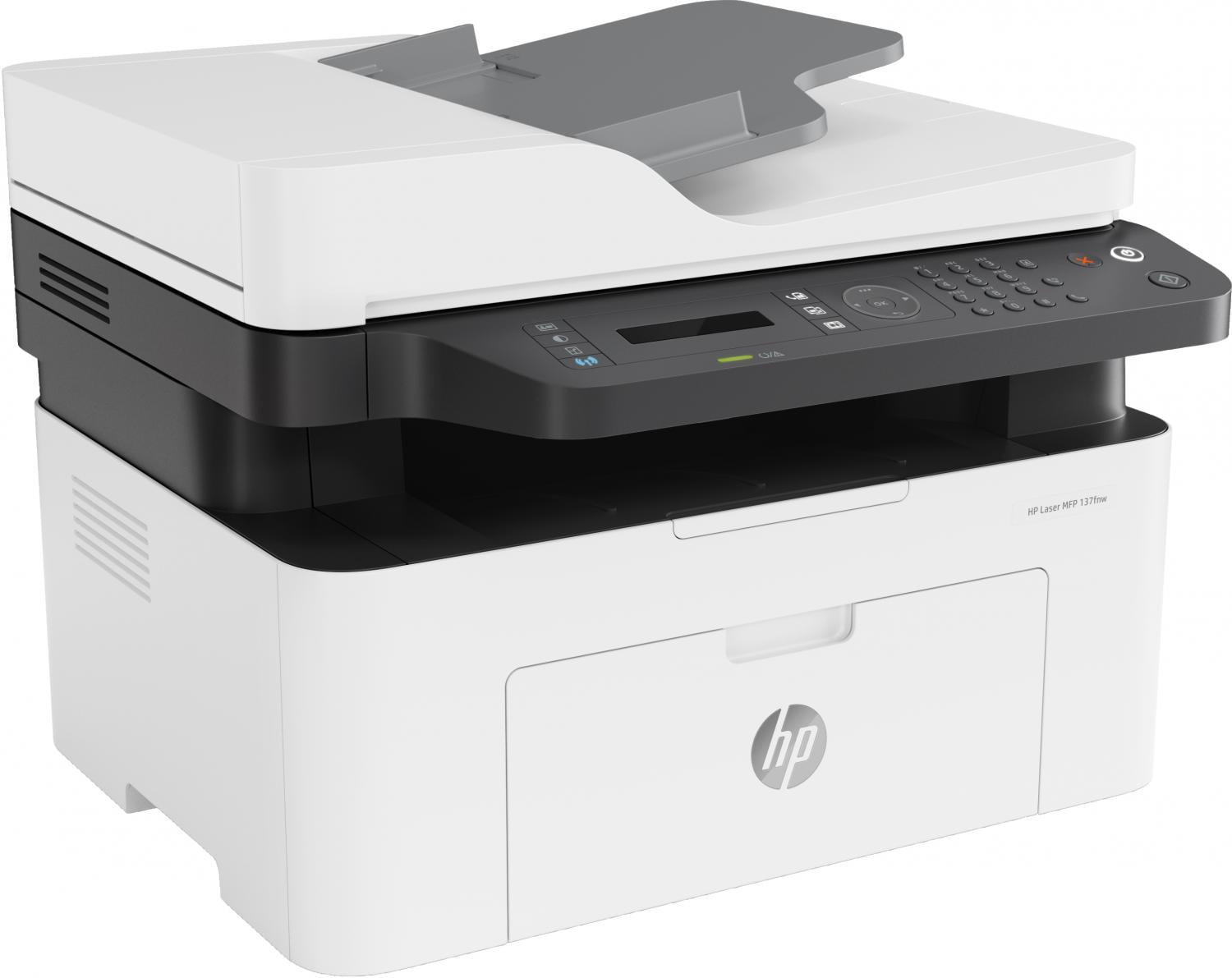 МФУ лазерное HP Laser MFP 137fnw (4ZB84A), A4, ч/б, печ. до 20 стр/мин., скан. до 15 стр/мин. (ч/б) 6 стр/мин. (цвет), 1200 x 1200 dpi (печать) 600x600dpi (скан.), USB, RJ-45, Wi-Fi, Air Print, Mopria