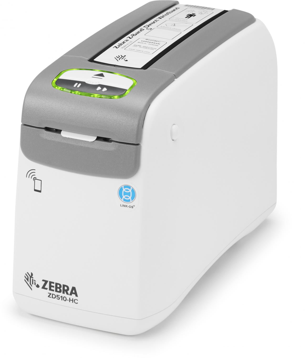Принтер для печати браслетов Zebra ZD510 DT Printer ZD510 Wristband; ZPL II, XML, 300 dpi, EU and UK Cords, USB, USB Host, Ethernet, BTLE