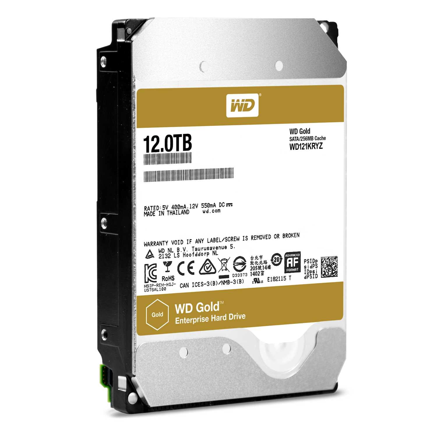 Жесткий диск SATA 12TB 7200RPM 6GB/S 256MB GOLD WD121KRYZ WDC 3.5