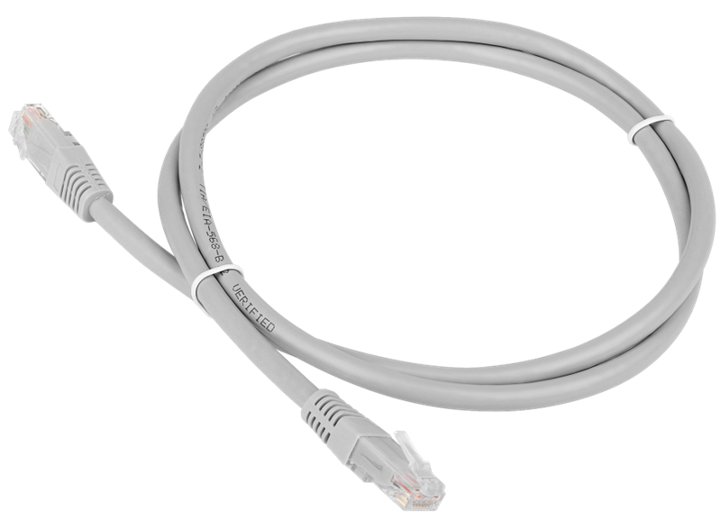 Патч-корд LANMASTER UTP TWT-45-45-1.5/6-GY вилка RJ-45-вилка RJ-45 Cat.6 1.5м серый ПВХ (уп.:1шт)