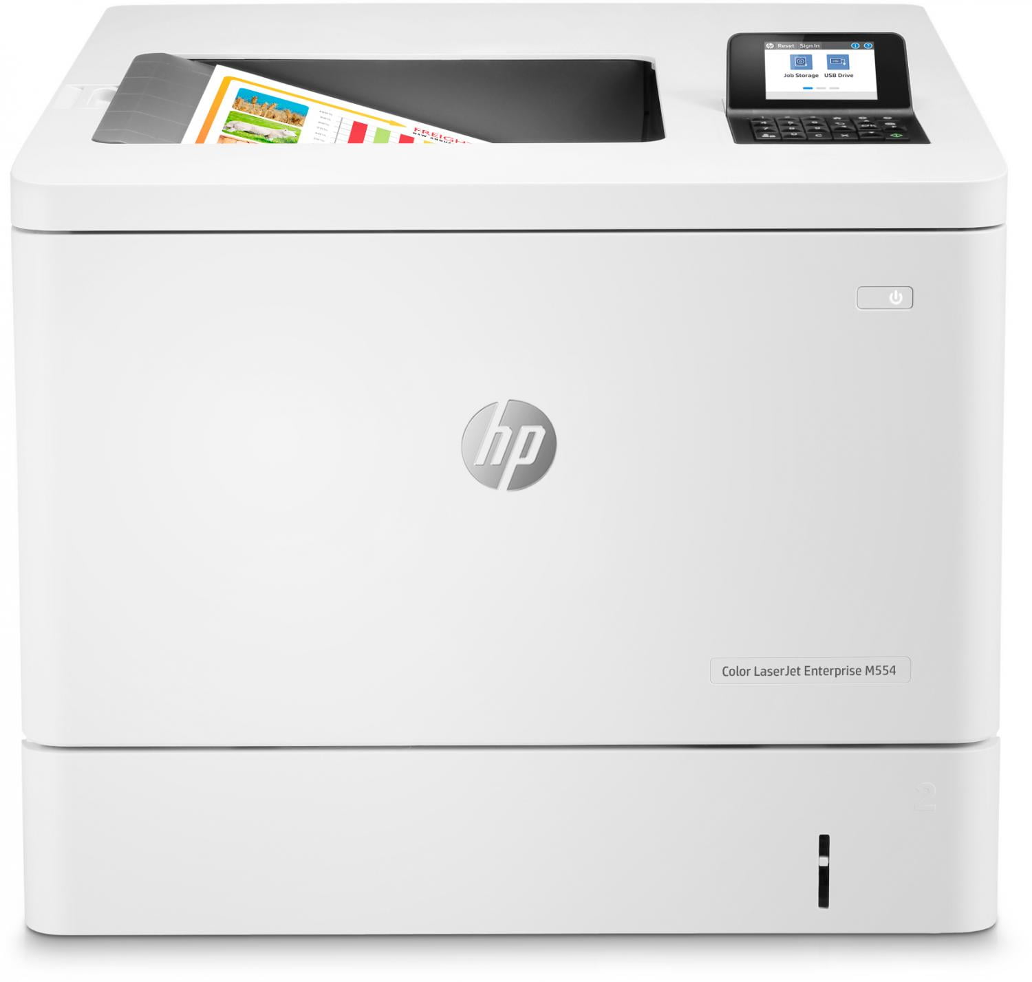 Принтер лазерный HP Color LaserJet Enterprise M554dn (7ZU81A), A4, цветной, печ. до 33 стр/мин., 600 x 600 dpi, USB, RJ-45, Air Print, Mopria