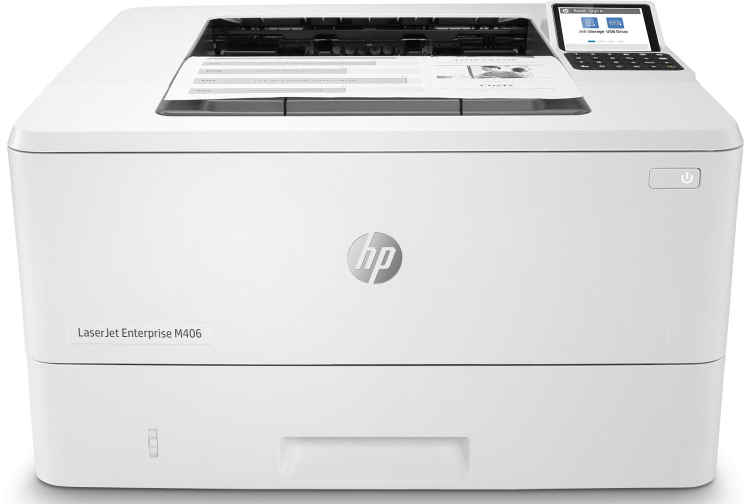 Принтер лазерный HP LaserJet Enterprise M406dn (3PZ15A), A4, ч/б, печ. до 40 стр/мин., 1200 x 1200 dpi, USB, RJ-45, Air Print, Mopria