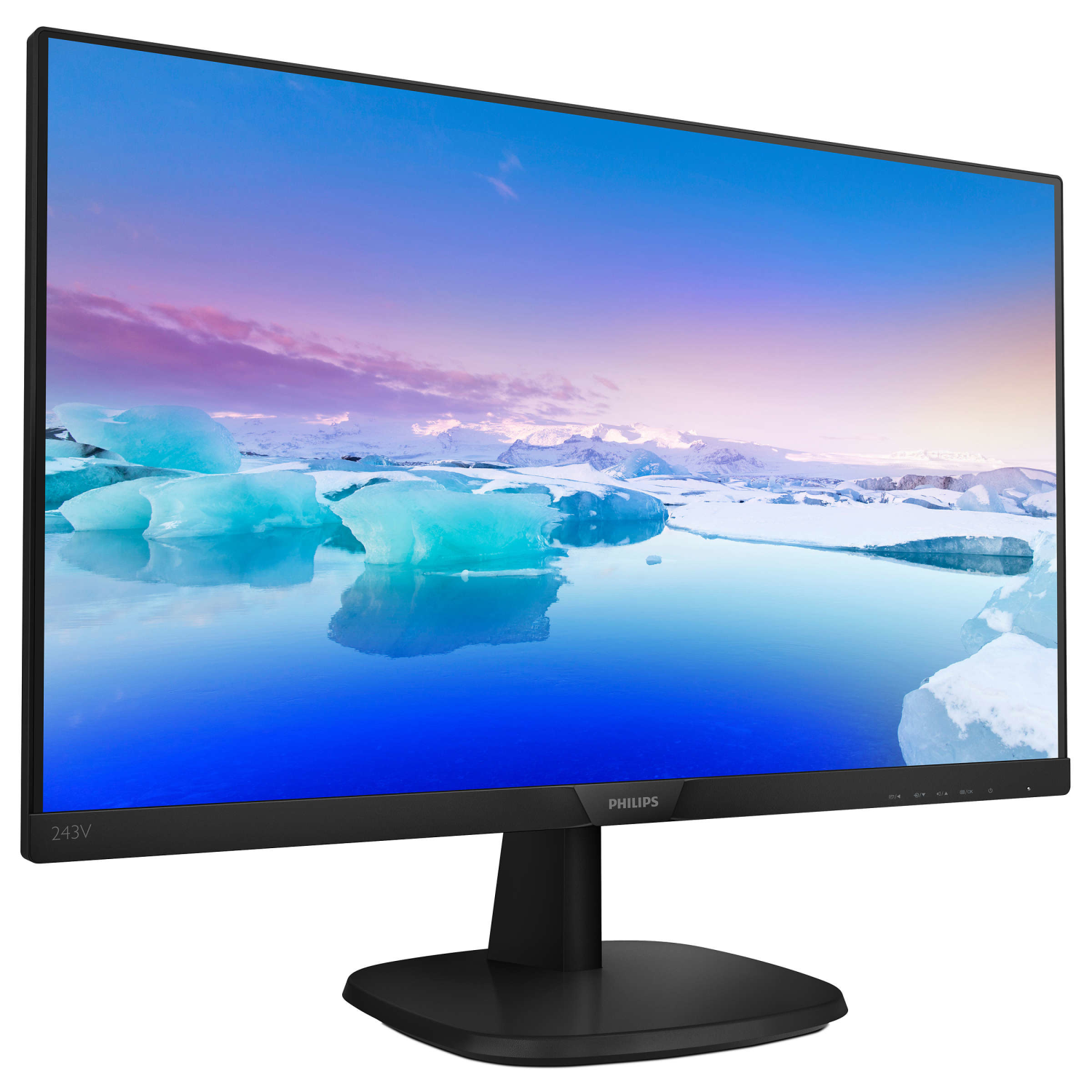 Монитор 23.8" Philips 243V7QDAB/00 IPS 1920x1080, 75 Гц, 4 мс, 16:9, 250 кд/м2, 1xHDMI, 1xDVI, 1xVGA, 1x3.5 мм, черный