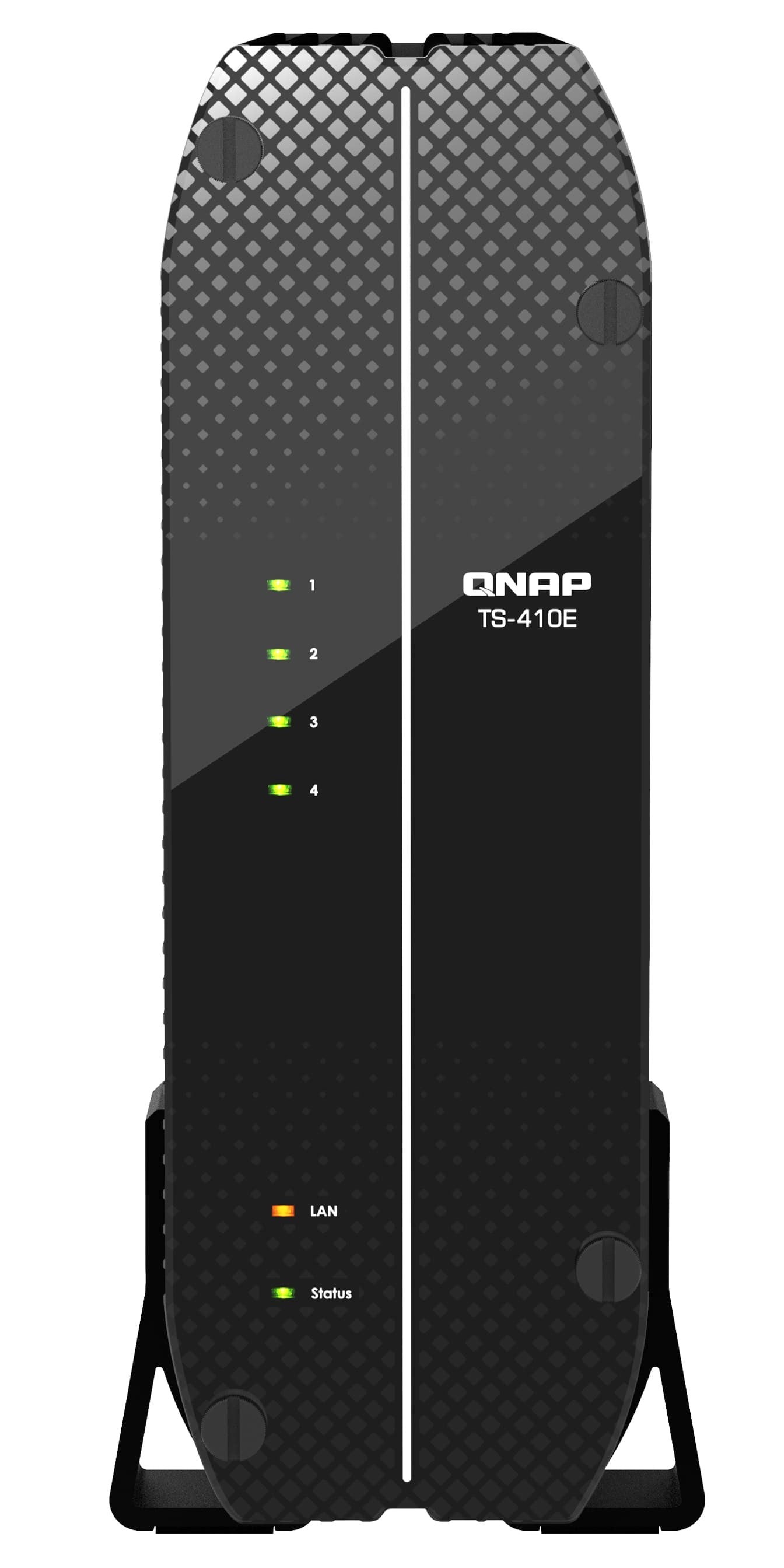 Сетевое хранилище SMB QNAP TS-410E-8G NAS fanless 4 2.5 SSD trays. Intel Celeron J6412 4-core 2.0-2.6 GHz, 8 Gb RAM (max), 2x2.5 GbE, 4xUSB 3.2 Gen 2 (10Gbps),1xHDMI