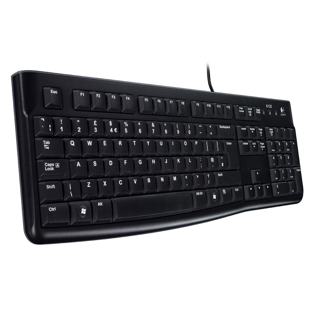Клавиатура проводная Logitech K120 for business, USB черный (заводская гравировка)