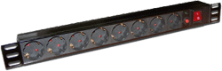 Блок распределения питания Lanmaster TWT-PDU19-10A8P гор.размещ. 8xSchuko базовые 10A без вилки