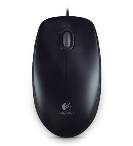 Мышь проводная Logitech B100 черный, 1000 dpi, USB, кнопки - 3