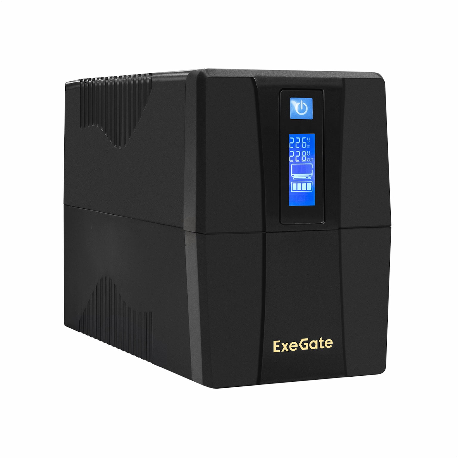Источник бесперебойного питания ExeGate Power Smart ULB-1000.LCD.AVR.2SH 1000VA/550W, LCD, AVR, 2*Schuko, черный