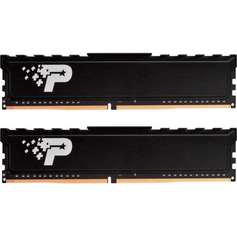 Оперативная память Patriot Signature Premium, DDR4, 32GB (2x16 GB), 3200 MHz, CL22, DIMM, радиатор, черный