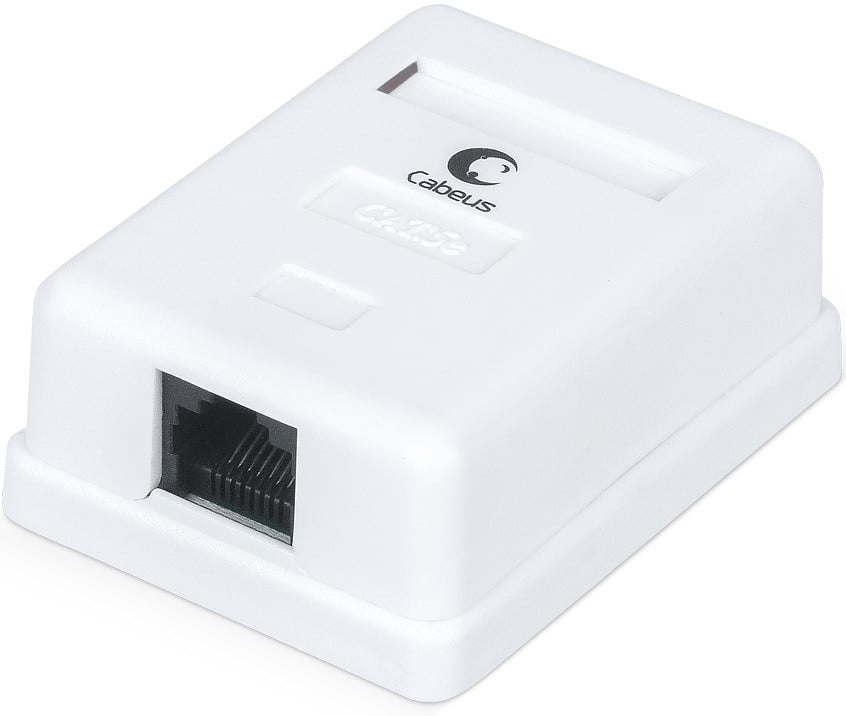 Розетка компьютерная Cabeus WS-8P8C-Cat.5e-1 RJ-45, категория 5e, одинарная, внешняя, Dual IDC