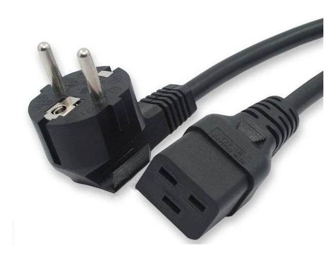 Кабель питания Hyperline PWC-IEC19-SHM-1.8-BK (Shucko+C19) (3x1.5), 1.8м