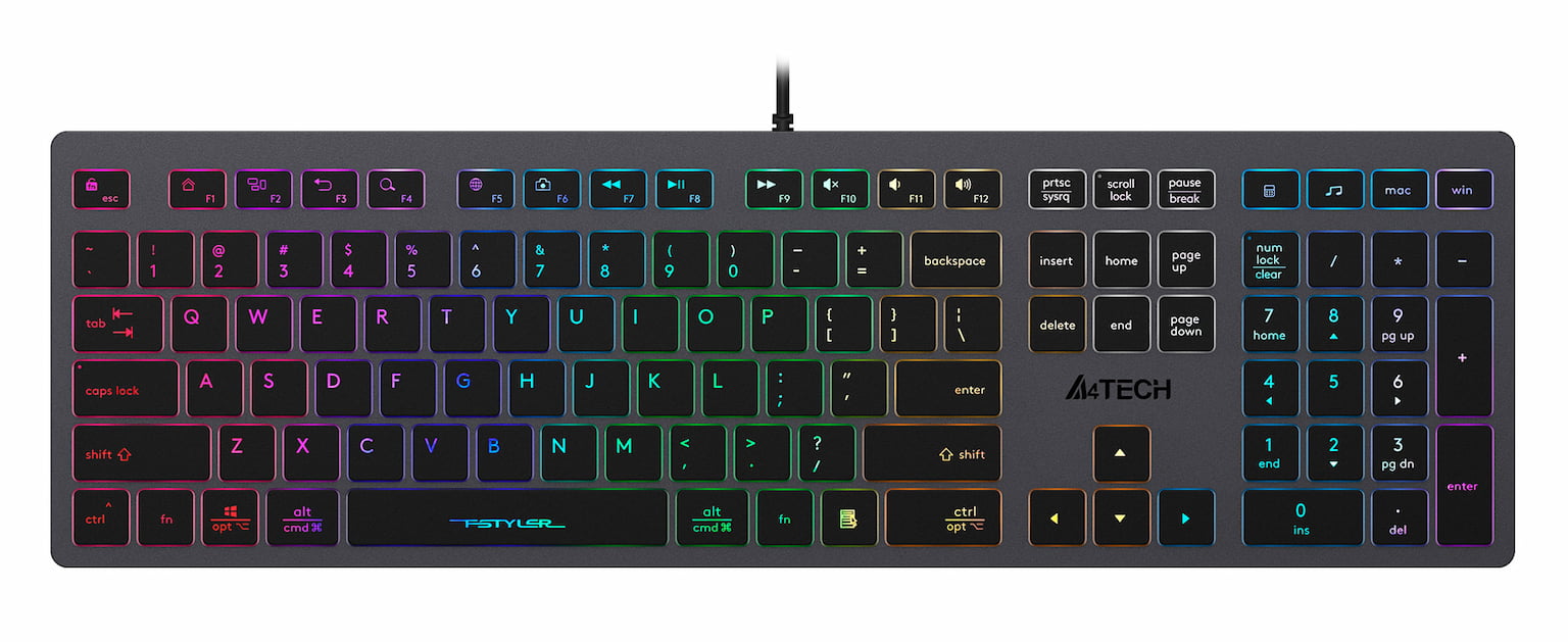 Клавиатура проводная A4Tech Fstyler FX60 серый/белый