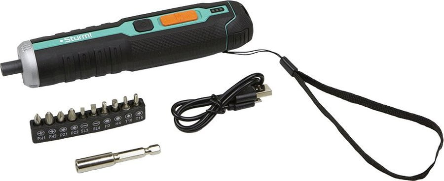 Отвертка аккумуляторная Sturm! CD3404U2,3,6В,micro USB,подсветка,индикат напр,набор бит,без ЗУ