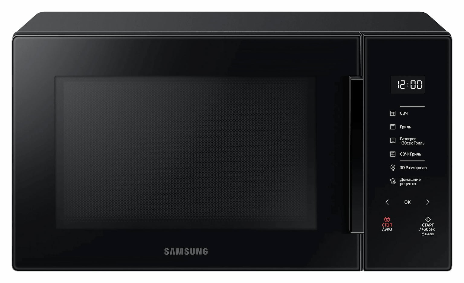 Микроволновая печь Samsung MG30T5018AK/BW черный, 30 л, 900 Вт, переключатели - сенсор