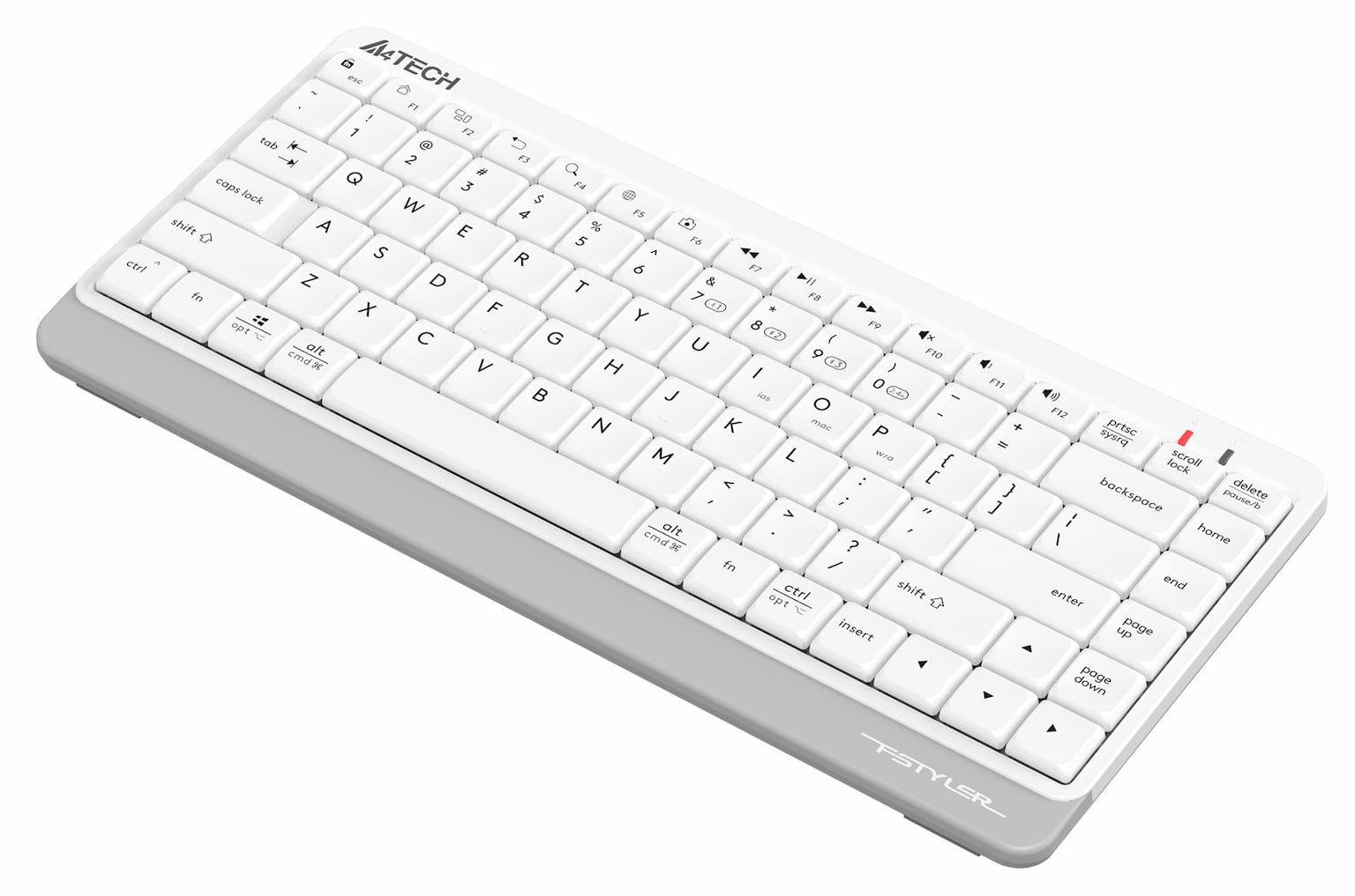 Клавиатура беспроводная A4Tech Fstyler FBK11 USB, Bluetooth/Радиоканал, белый/серый