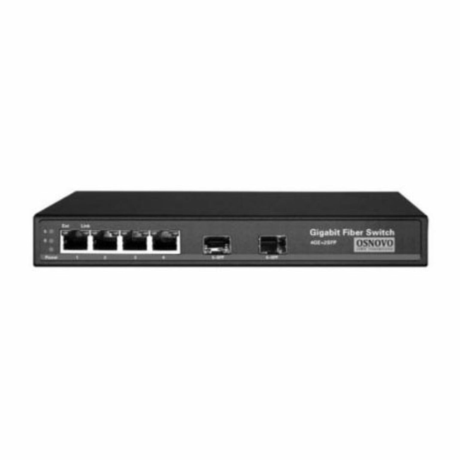 Коммутатор Osnovo Гигабитный коммутатор на 6 портов, 4*10/100/1000Base-T, 2*SFP 1000Base-FX